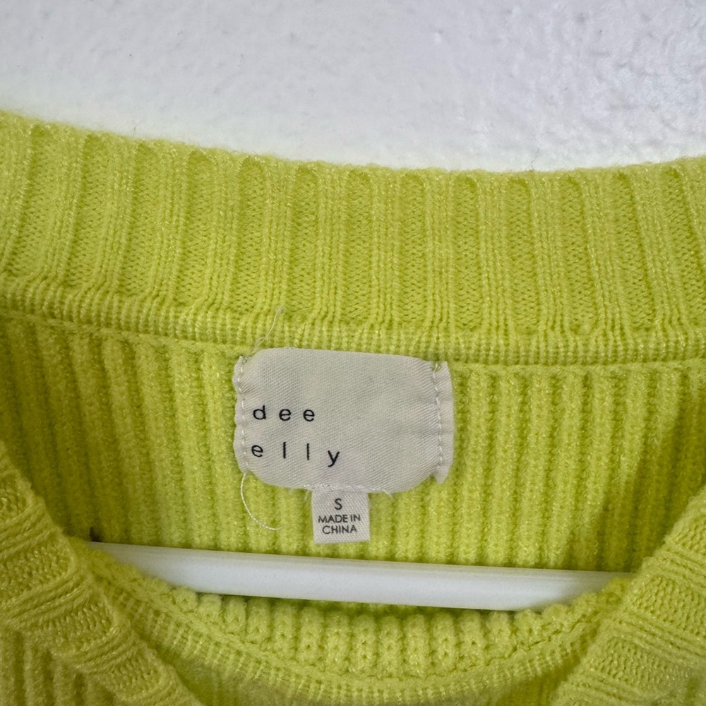 Lime Green Ribbed Sweater - Picture 2 of 3